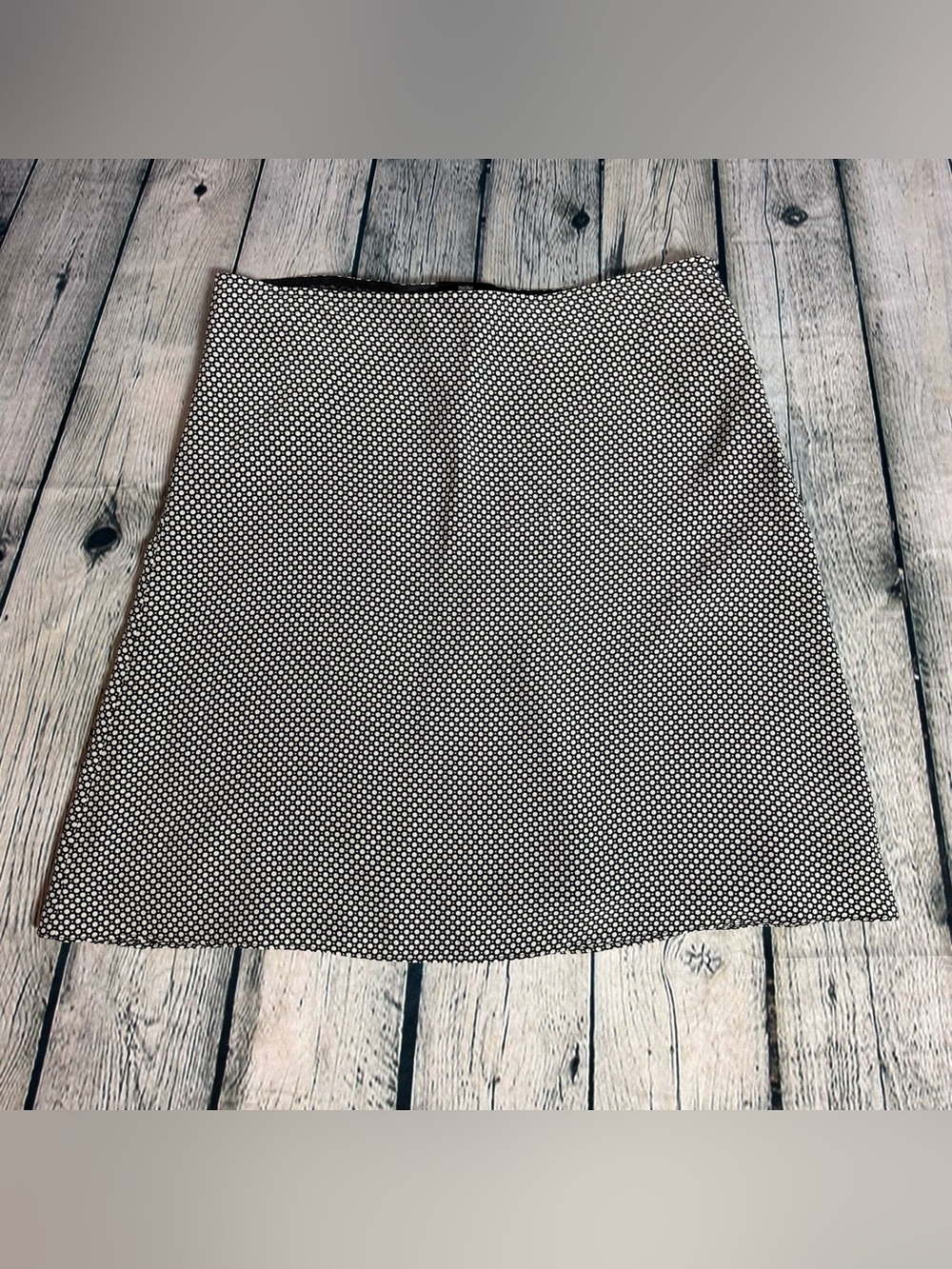 Vtg Mossimo Silk Black & White Polka Dot A-Line Pencil Skirt Knee Length Size 12